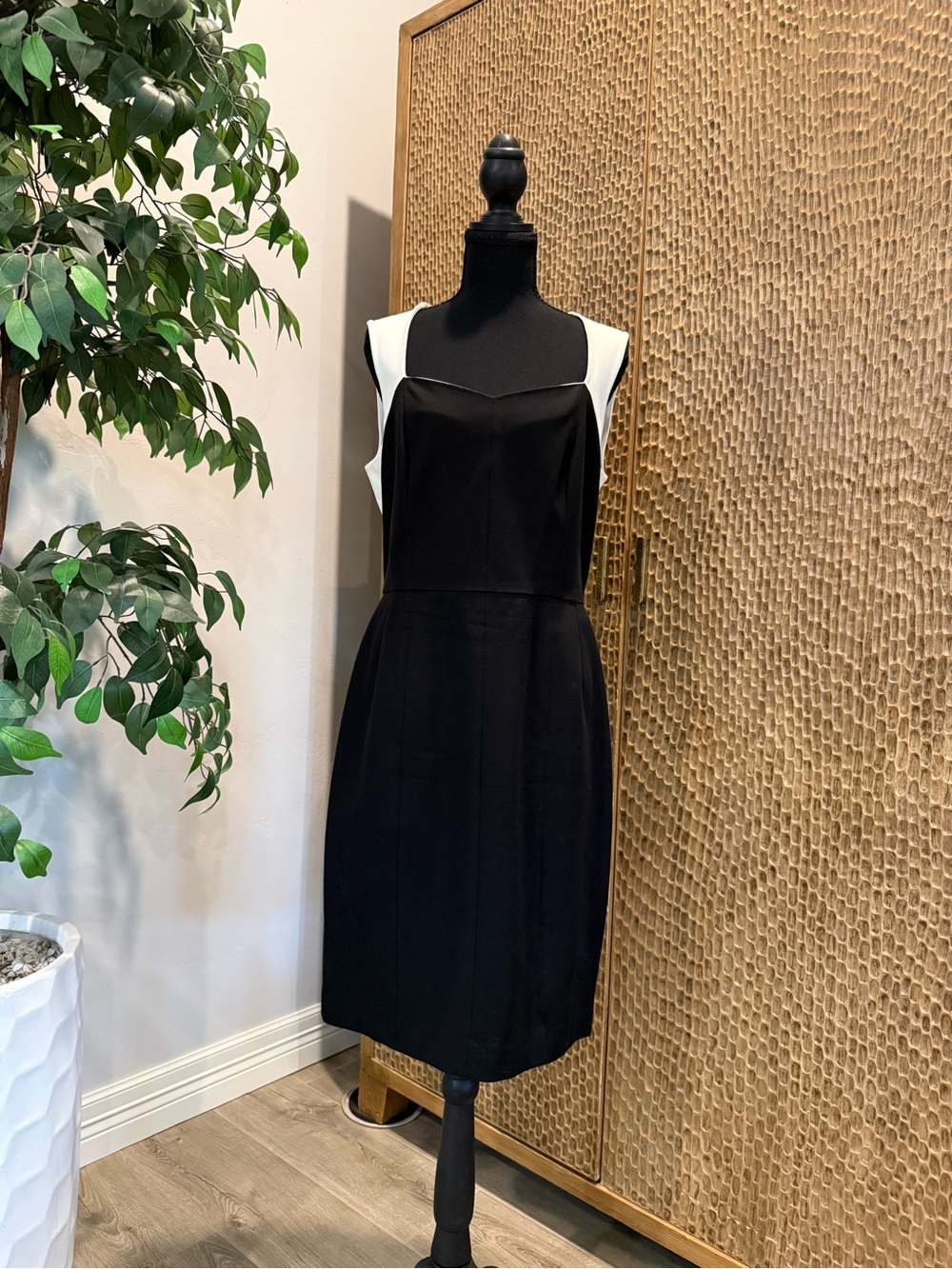 Banana Republic Black and White Sleeveless Sheath Dress
